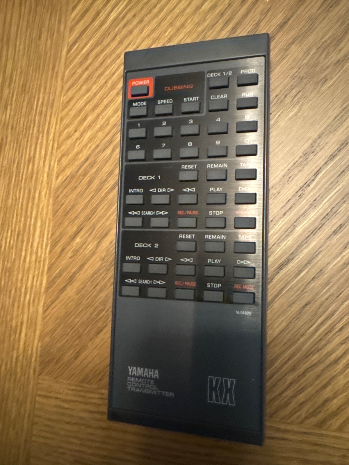 Yamaha KX Remote Control VL04820 — Dual-Well Cassette Decks — front view