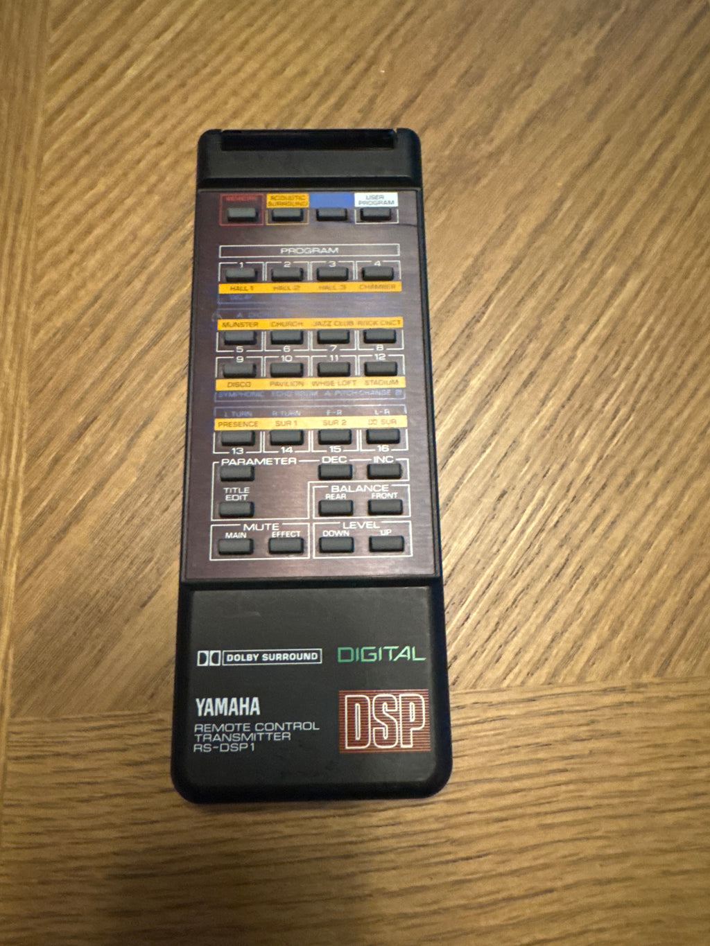Yamaha RS-DSP1 OEM Remote Control — DSP-1 Processor, Rare — front view