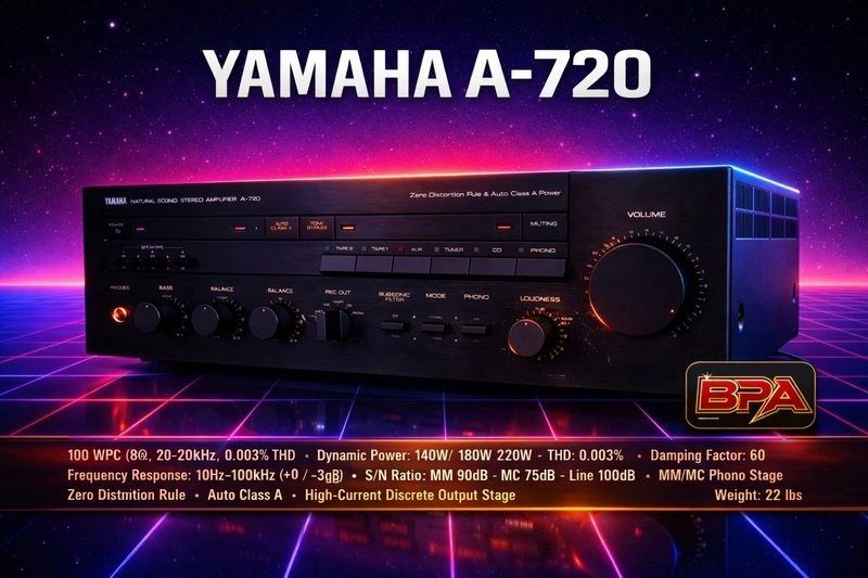 Yamaha A-720 Amplifier — front view